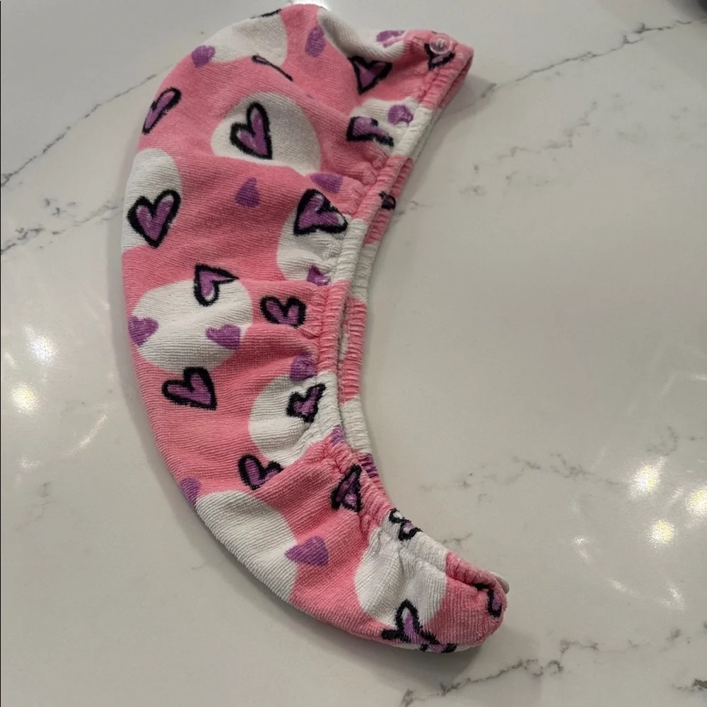 JUSTICE Pink Heart Patterned HAIR WRAP